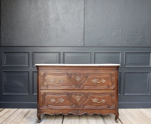 Oak Chest of Drawers with Marble Plate, 1700s-TAT-1339230