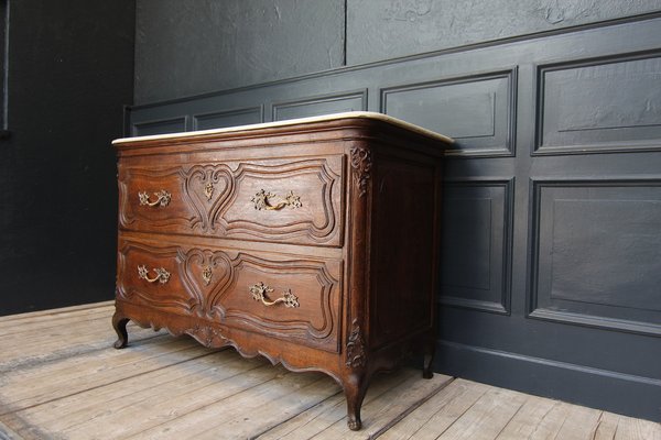 Oak Chest of Drawers with Marble Plate, 1700s-TAT-1339230