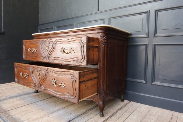 Oak Chest of Drawers with Marble Plate, 1700s-TAT-1339230