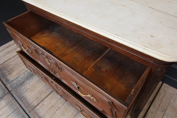 Oak Chest of Drawers with Marble Plate, 1700s-TAT-1339230