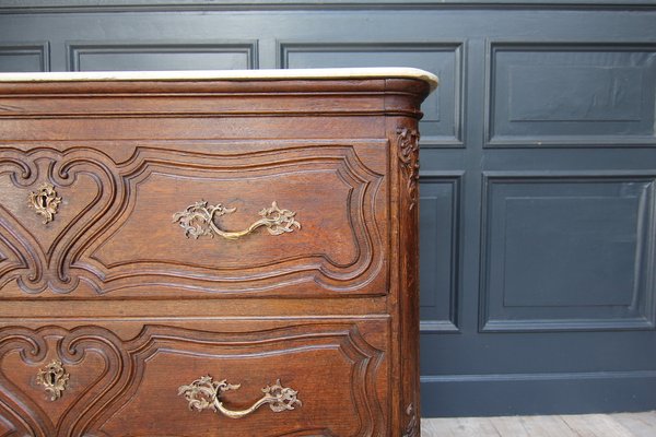 Oak Chest of Drawers with Marble Plate, 1700s-TAT-1339230