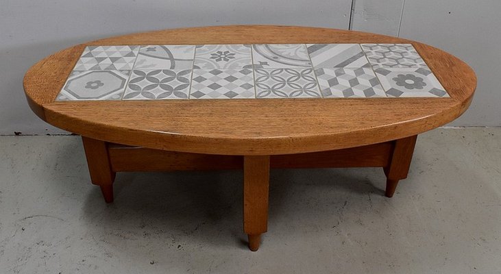 Oak Coffee Table by Guillerme et Chambron for Votre Maison, 1960s-RVK-696932