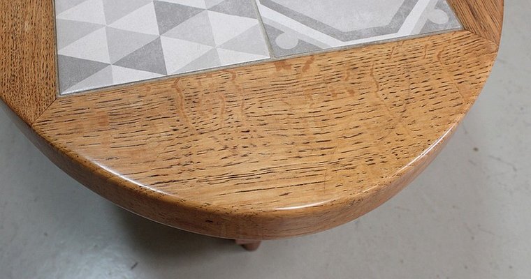 Oak Coffee Table by Guillerme et Chambron for Votre Maison, 1960s-RVK-696932