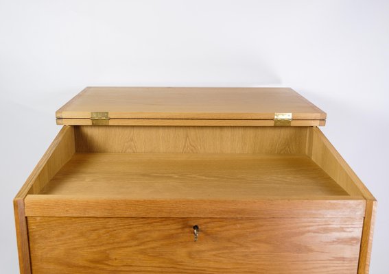 Oak Desk in the style of Henry Rosengren Hansen, 1960s-UY-1369656