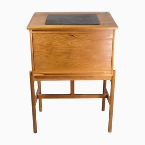 Oak Desk in the style of Henry Rosengren Hansen, 1960s-UY-1369656