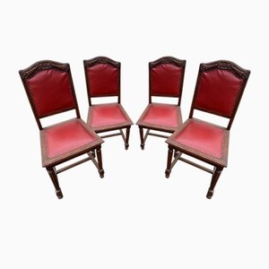 Oak Dining Chairs, 1940s, Set of 4-WQQ-2021681