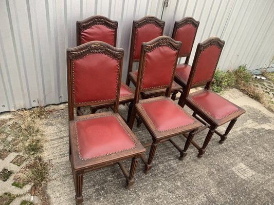 Oak Dining Chairs, 1940s, Set of 6-WQQ-2021676