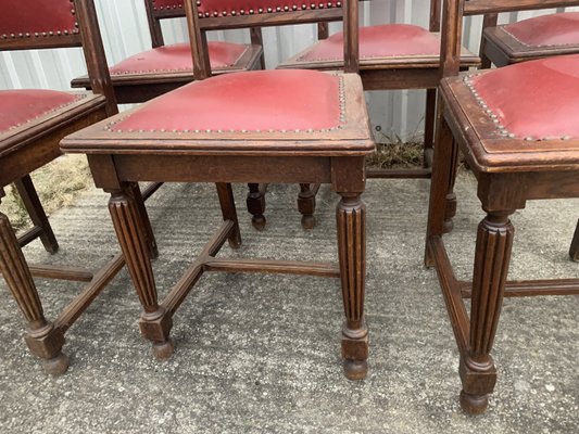 Oak Dining Chairs, 1940s, Set of 6-WQQ-2021676