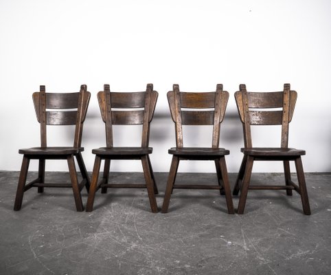 Oak Dining Chairs, 1960s, Set of 4-VLO-989470