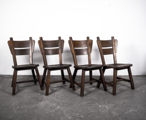 Oak Dining Chairs, 1960s, Set of 4-VLO-989470