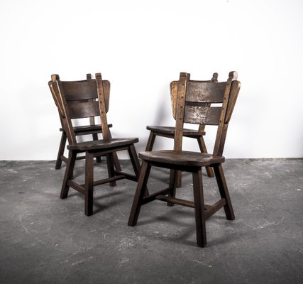 Oak Dining Chairs, 1960s, Set of 4-VLO-989470