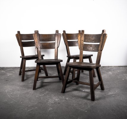 Oak Dining Chairs, 1960s, Set of 4-VLO-989470