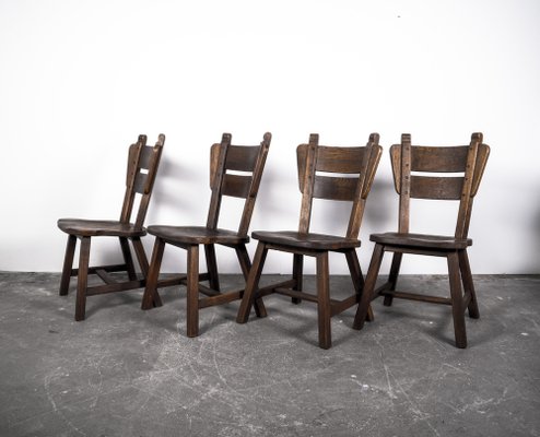 Oak Dining Chairs, 1960s, Set of 4-VLO-989470