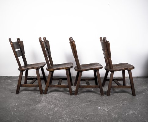 Oak Dining Chairs, 1960s, Set of 4-VLO-989470