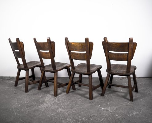 Oak Dining Chairs, 1960s, Set of 4-VLO-989470