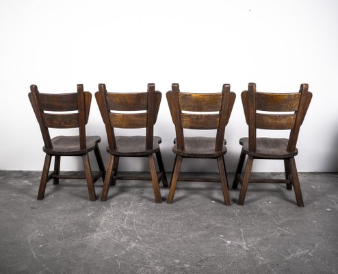 Oak Dining Chairs, 1960s, Set of 4-VLO-989470