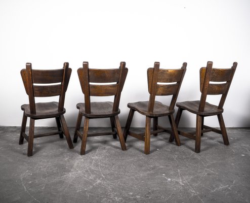 Oak Dining Chairs, 1960s, Set of 4-VLO-989470