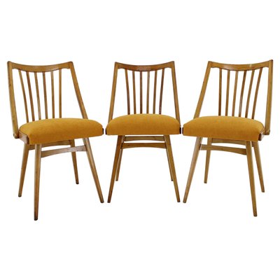 Oak Dining Chairs by Antonin Suman, 1960s, Set of 3-TZ-1787229