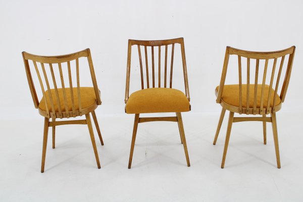 Oak Dining Chairs by Antonin Suman, 1960s, Set of 3-TZ-1787229