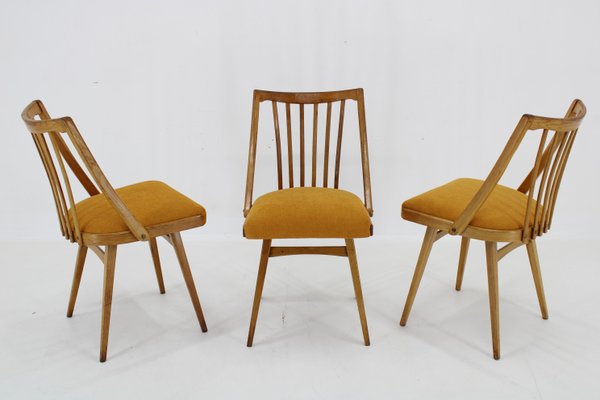 Oak Dining Chairs by Antonin Suman, 1960s, Set of 3-TZ-1787229