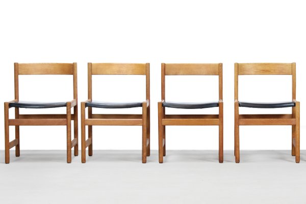 Oak Dining Chairs by Yngvar Sandström for Nordiska Kompaniet, Set of 4-BQ-1232069