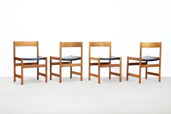 Oak Dining Chairs by Yngvar Sandström for Nordiska Kompaniet, Set of 4-BQ-1232069