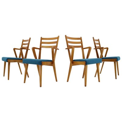 Oak Dining Chairs, Czechoslovakia, 1960s, Set of 4-TZ-727132