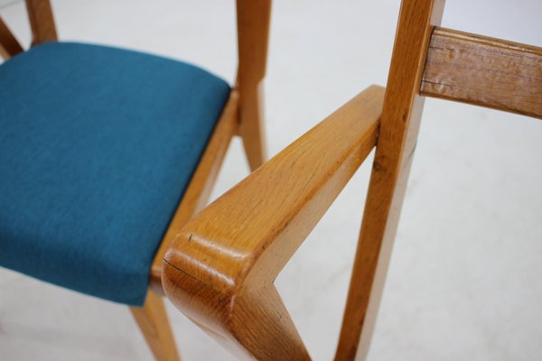 Oak Dining Chairs, Czechoslovakia, 1960s, Set of 4-TZ-727132