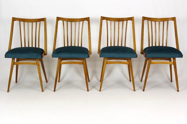 Oak Dining Chairs from Interier Praha, 1960s, Set of 4-WVS-1703360