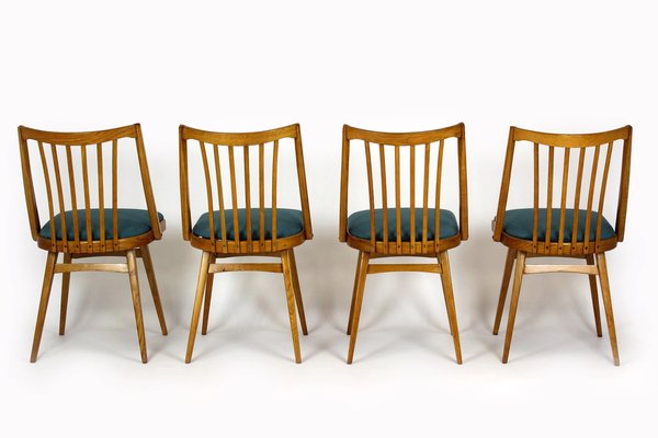 Oak Dining Chairs from Interier Praha, 1960s, Set of 4-WVS-1703360