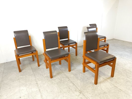 Oak Dining Chairs from Meubelatelier Vanda, 1970s, Set of 6-IRH-1755752