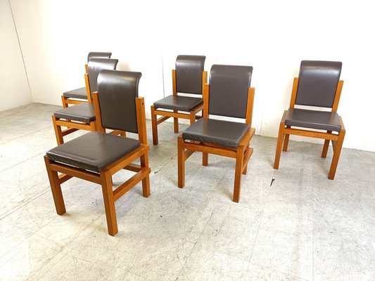 Oak Dining Chairs from Meubelatelier Vanda, 1970s, Set of 6-IRH-1755752