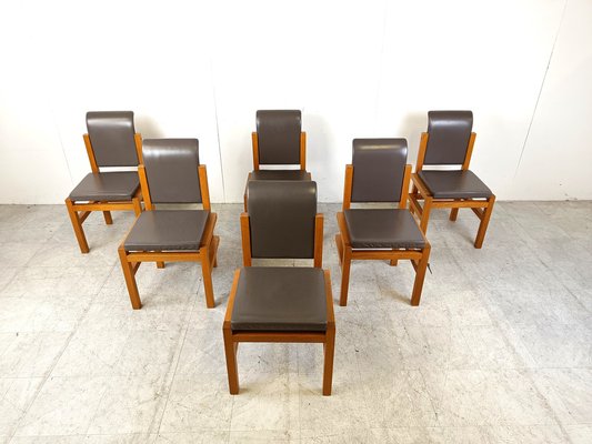 Oak Dining Chairs from Meubelatelier Vanda, 1970s, Set of 6-IRH-1755752