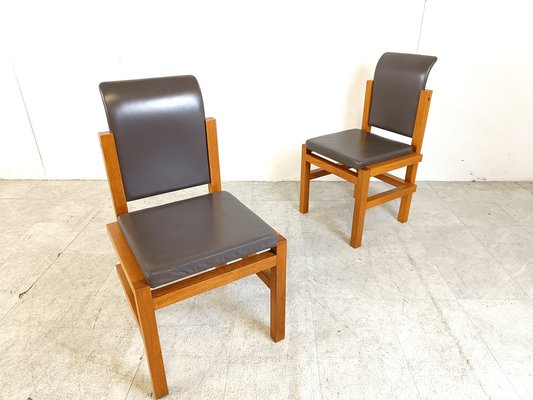 Oak Dining Chairs from Meubelatelier Vanda, 1970s, Set of 6-IRH-1755752