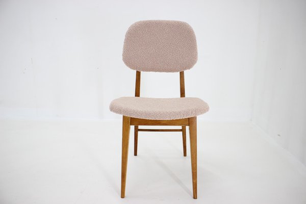 Oak Dining Chairs in Boucle, Former Czechoslovakia, 1960s, Set of 3-TZ-1741891