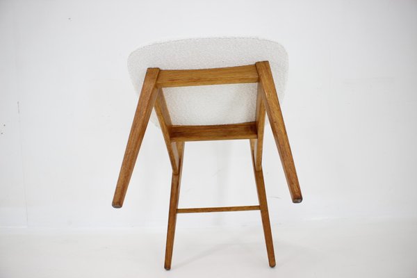 Oak Dining Chairs in Boucle, Former Czechoslovakia, 1960s, Set of 3-TZ-1741891