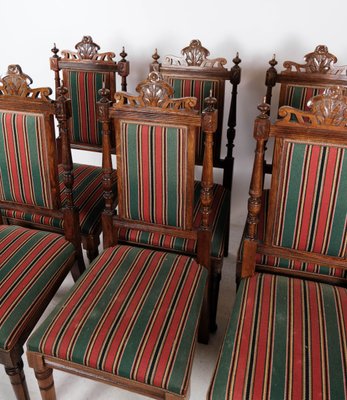 Oak Dining Room Chairs, 1920s, Set of 6-UY-1000747