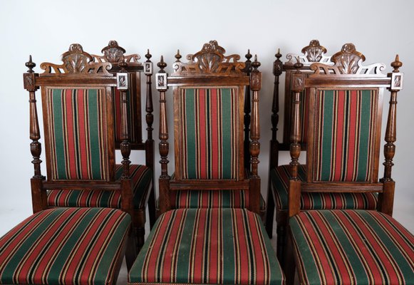 Oak Dining Room Chairs, 1920s, Set of 6-UY-1000747