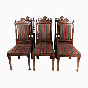 Oak Dining Room Chairs, 1920s, Set of 6-UY-1000747