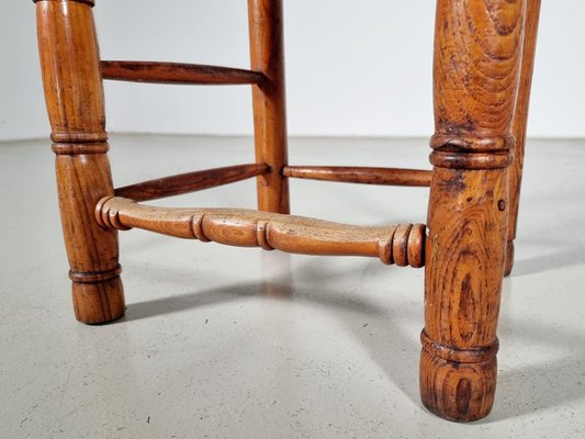 Oak Farmer Dining Chairs, France, 1970s, Set of 12-UJI-1700038