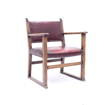 Oak Fireside Chair Attributed to Adolf Loos, 1930s-KQ-941006