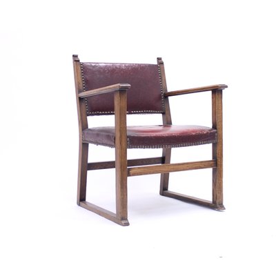 Oak Fireside Chair Attributed to Adolf Loos, 1930s-KQ-941006