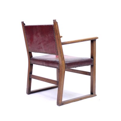 Oak Fireside Chair Attributed to Adolf Loos, 1930s-KQ-941006