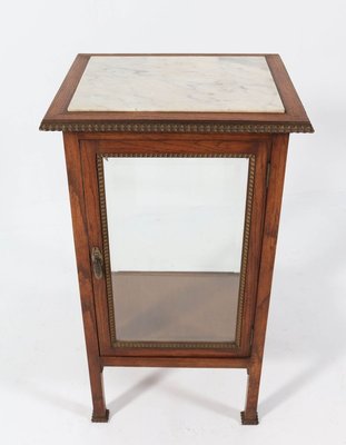 Oak French Art Deco Display Cabinet with Beveled Glass, 1930s-MY-824014