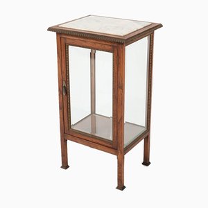 Oak French Art Deco Display Cabinet with Beveled Glass, 1930s-MY-824014