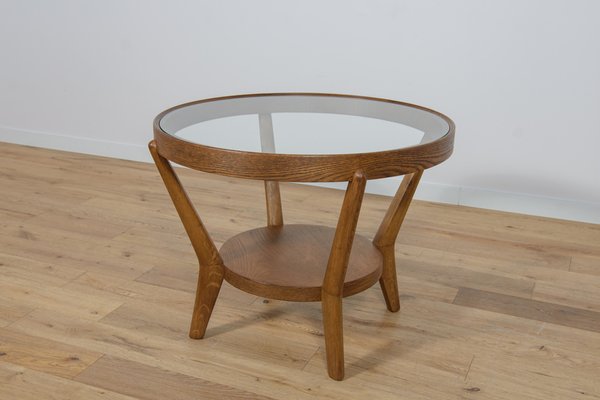 Oak & Glass Coffee Table by Karel Kozelka & Antonin Kropacek for Interier Praha, 1940s-NIT-1798383