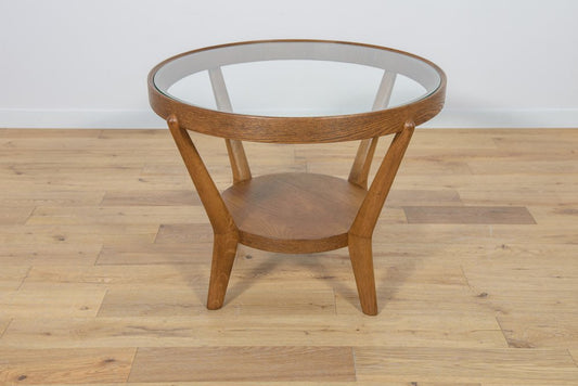 Oak & Glass Coffee Table by Karel Kozelka & Antonin Kropacek for Interier Praha, 1940s