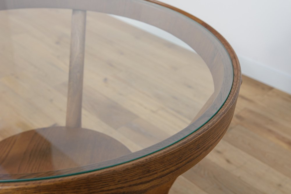 Oak & Glass Coffee Table by Karel Kozelka & Antonin Kropacek for Interier Praha, 1940s