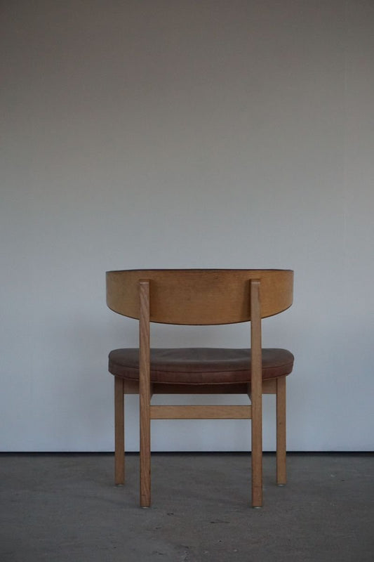 Oak & Leather Dining Chair by Børge Mogensen for Fredericia, 1960s