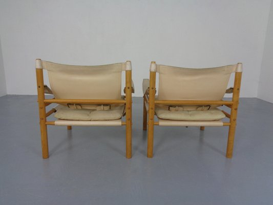 Oak & Leather Sirocco Safari Chairs by Arne Norell, 1960s, Set of 2-RDW-1278198